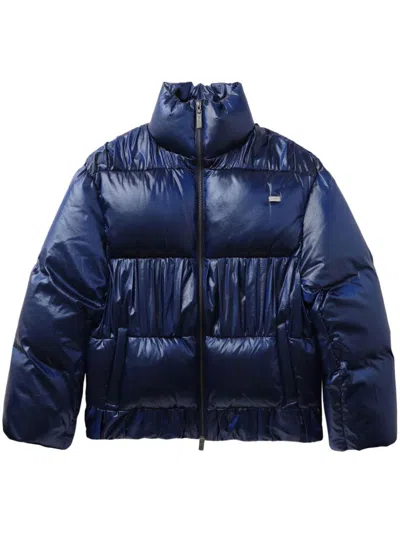 Ader Error High-neck Puffer Jacket In Blue