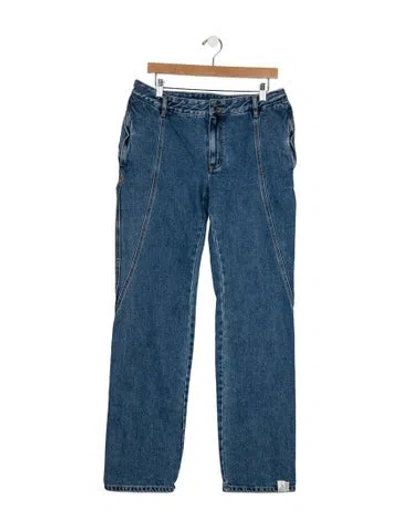 Pre-owned Ader Error High-rise Straight Leg Jeans In Blue