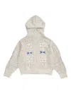 Ader Error Hooded Embroidered Cardigan In Neutral
