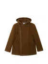 Ader Error Hooded Stitch Coat In Brown