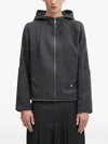 Ader Error Hooded Zip Jacket In Gray