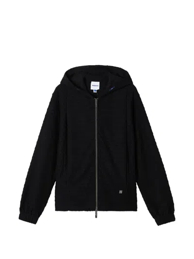 Ader Error Hooded Zipped Jacket In Black