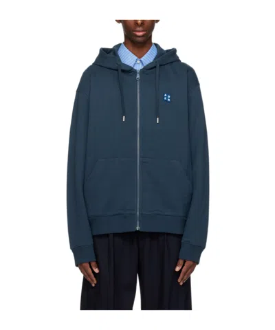 Ader Error Hooded Zipper Casual Jacket In Blue