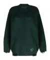 Ader Error Imitation Fleece Knitted Sweater In Black