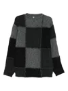 Ader Error Patchwork Crew-neck Sweater In Gray