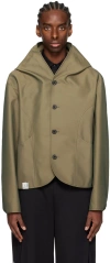 Ader Error Khaki Collarless Jacket In Khaki