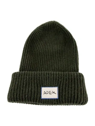 Pre-owned Ader Error Knit Beanie In Green