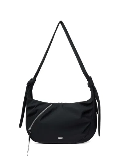 Ader Error Knotted-strap Zip-detail Shoulder Bag In Black