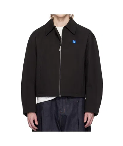 Ader Error Lapel Long Sleeve Casual Jacket In Noir