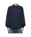 Ader Error Lapel Long Sleeve Polo Shirt In Blue