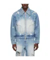 Ader Error Blue Distressed Denim Jacket In Blue