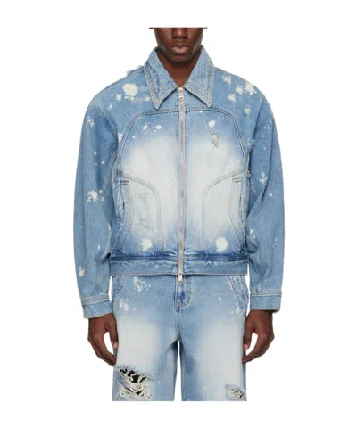 Ader Error Blue Distressed Denim Jacket