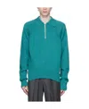 Ader Error Lapel Ribbed Sweater In Green