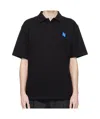 Ader Error Lapel Short Sleeve Polo Shirt In Black
