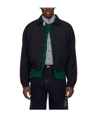 Ader Error Lapel Snap Casual Jacket In Black
