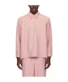 Ader Error Lapel Zipper Shirt In Pink