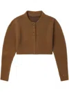 Ader Error Brown Cropped Cardigan In Brown