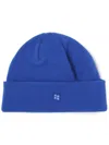 Ader Error Logo-appliqué Ribbed-knit Beanie In Blue