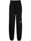 Ader Error Logo-embroidered Cotton Drawstring Trousers In Black