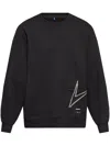 Ader Error Logo Embroidered Crew Neck Sweater In 黑色