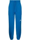 Ader Error Logo-embroidered Drawstring Cotton Trousers In Blue