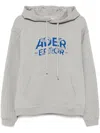 Ader Error Logo-embroidered Hoodie In Grey