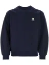 Ader Error Crew Neck Cotton Blend Sweatshirt In Blue
