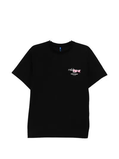 Ader Error Logo Embroidered T-shirt In Black