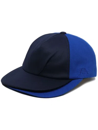 Ader Error Logo-embroidered Two-tone Cap In Blue