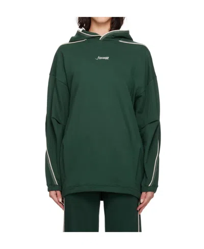Ader Error Logo Hooded Sweater In Green