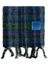 Ader Error Logo-patch Check-pattern Scarf In Green