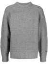 Ader Error Logo-patch Chunky-knit Jumper In Grey