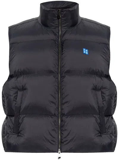 Ader Error Logo Patch Zip Vest In Black