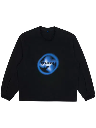 Ader Error Logo-print Cotton Sweatshirt In Black