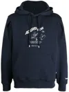 Ader Error Logo-print Drawstring Hoodie In Blue