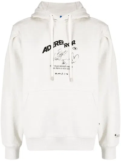 ADER ERROR LOGO-PRINT STRETCH-COTTON HOODIE