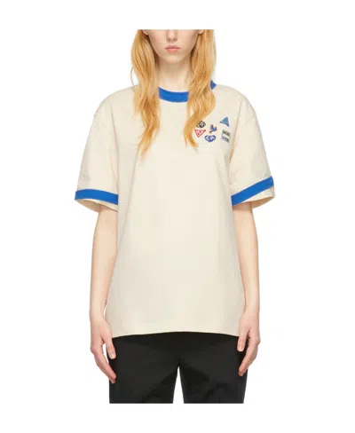 Ader Error Logo Printed T-shirt With Round Collar In White