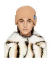 Ader Error Tan Logo Beanie In Nude