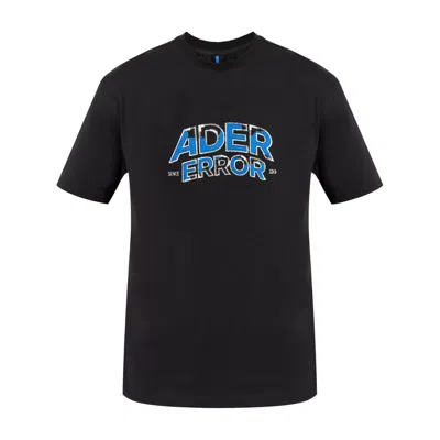 Ader Error Logo-embroidered Drop Shoulder T-shirt In Black