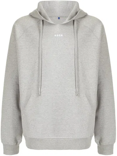 Ader Error Logo-embroidered Hoodie In Grey