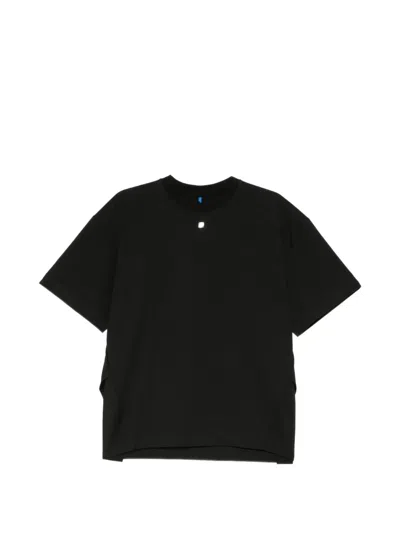 Ader Error Logo-patch Pleated T-shirt In Black
