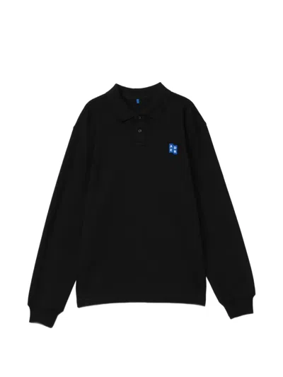 Ader Error Logo-patch Polo Shirt In Black