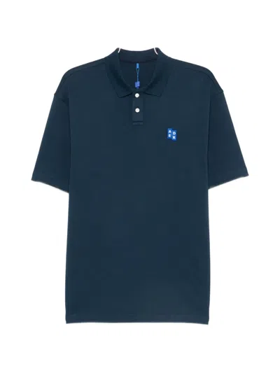 Ader Error Logo-patch Polo Shirt In Blue
