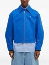 Ader Error Logo-patch Zip-up Bomber Jacket In Blue
