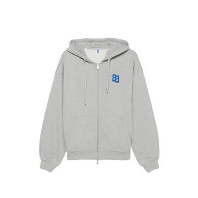 Ader Error Logo-patch Zip-up Hoodie In Grey
