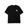 Ader Error Round Neck Short Sleeve T-shirt In Black