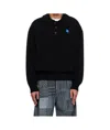 Ader Error Polo-neck Logo-patch Sweater In Black