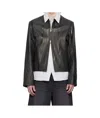 Ader Error Long Sleeve Leather Jacket In Black