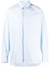 Ader Error Long-sleeve Poplin Shirt In Blue