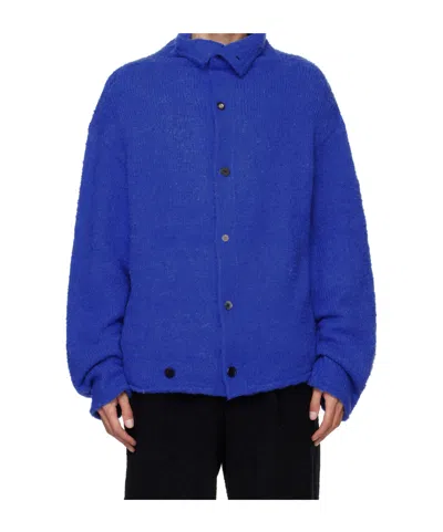 Ader Error Long-sleeved Cardigan In Blue